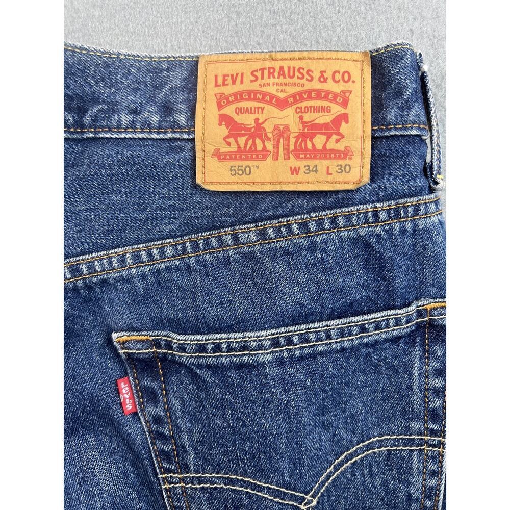 Levi's 550 Relaxed Fit Straight Leg Jeans Men's 34X30 Medium Wash Blue Denim - Picture 4 of 9
